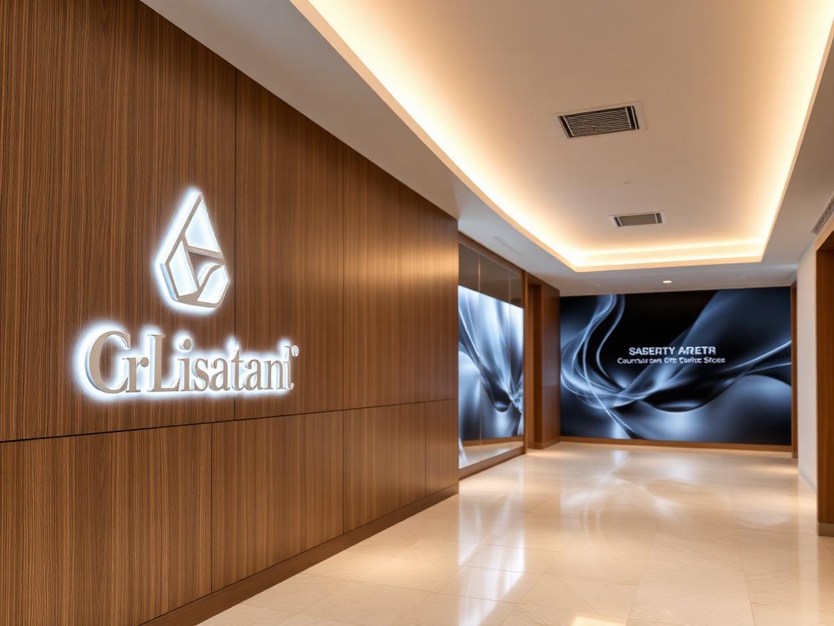Backlit interior lobby signage